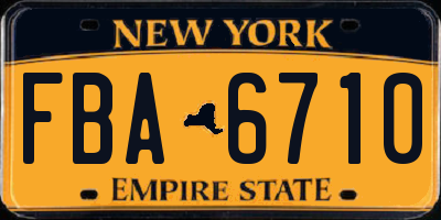 NY license plate FBA6710