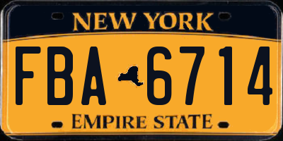 NY license plate FBA6714