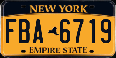 NY license plate FBA6719
