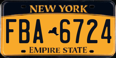 NY license plate FBA6724