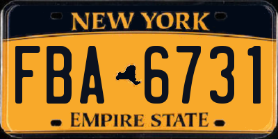 NY license plate FBA6731