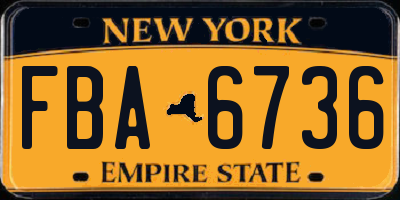 NY license plate FBA6736