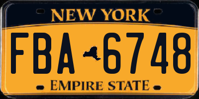 NY license plate FBA6748