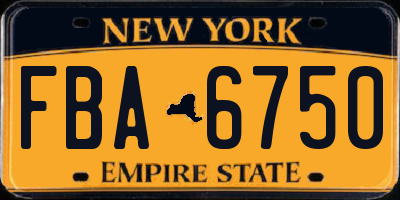 NY license plate FBA6750