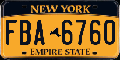 NY license plate FBA6760