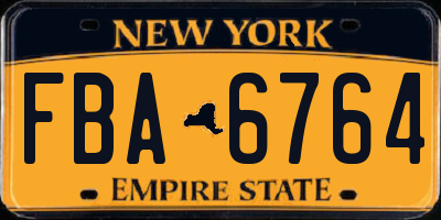 NY license plate FBA6764