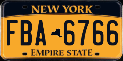 NY license plate FBA6766