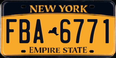 NY license plate FBA6771