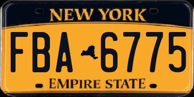NY license plate FBA6775