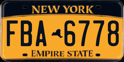 NY license plate FBA6778