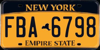 NY license plate FBA6798