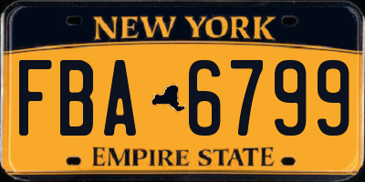 NY license plate FBA6799