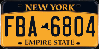NY license plate FBA6804