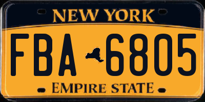 NY license plate FBA6805