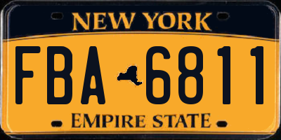 NY license plate FBA6811