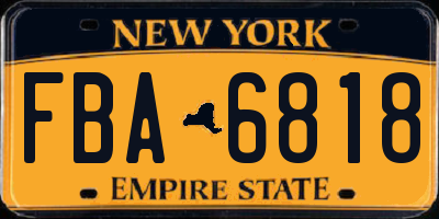 NY license plate FBA6818