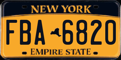 NY license plate FBA6820
