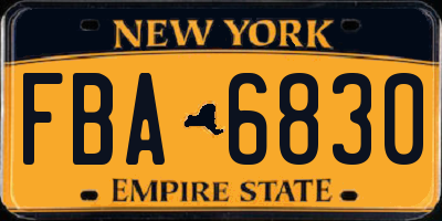 NY license plate FBA6830