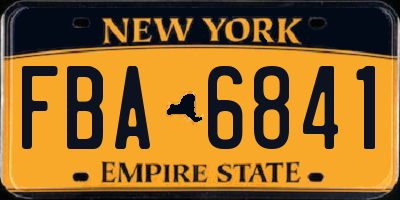 NY license plate FBA6841