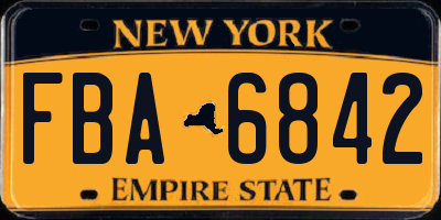 NY license plate FBA6842
