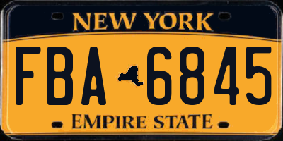 NY license plate FBA6845