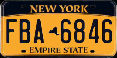 NY license plate FBA6846