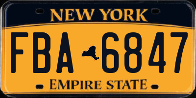 NY license plate FBA6847