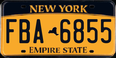 NY license plate FBA6855