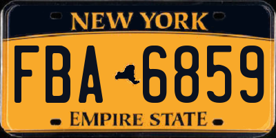 NY license plate FBA6859