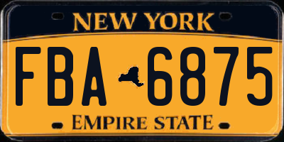 NY license plate FBA6875