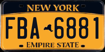 NY license plate FBA6881