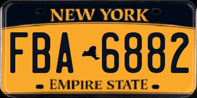 NY license plate FBA6882