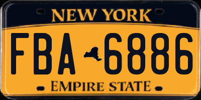 NY license plate FBA6886