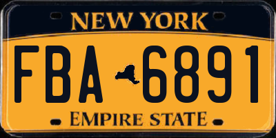 NY license plate FBA6891