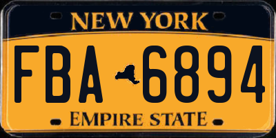 NY license plate FBA6894