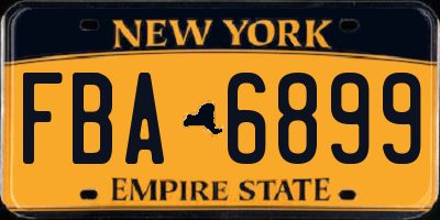 NY license plate FBA6899