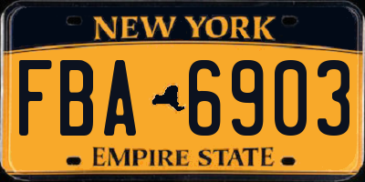 NY license plate FBA6903