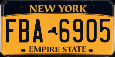 NY license plate FBA6905