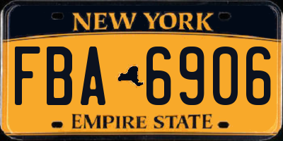 NY license plate FBA6906