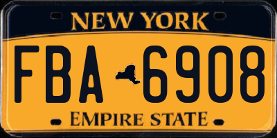 NY license plate FBA6908