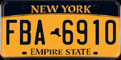 NY license plate FBA6910