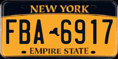 NY license plate FBA6917