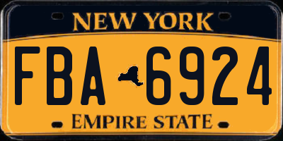 NY license plate FBA6924