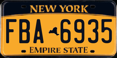 NY license plate FBA6935