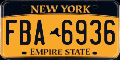 NY license plate FBA6936