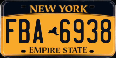 NY license plate FBA6938