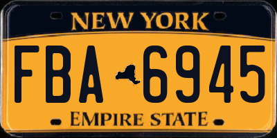 NY license plate FBA6945