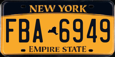 NY license plate FBA6949