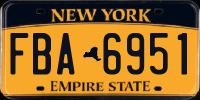NY license plate FBA6951
