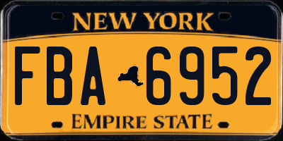 NY license plate FBA6952
